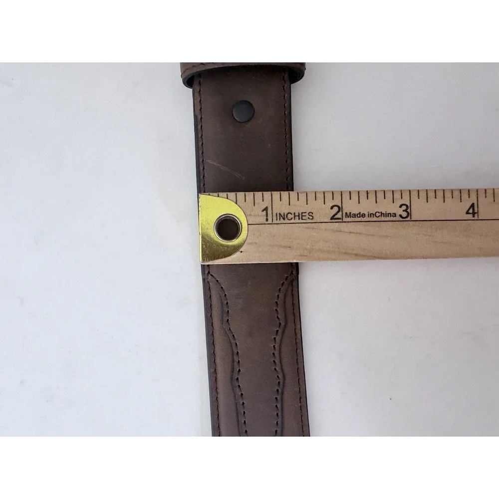 3D Genuine Leather Belt Men's Size 44 Brown Western USA 5600 Casual Work